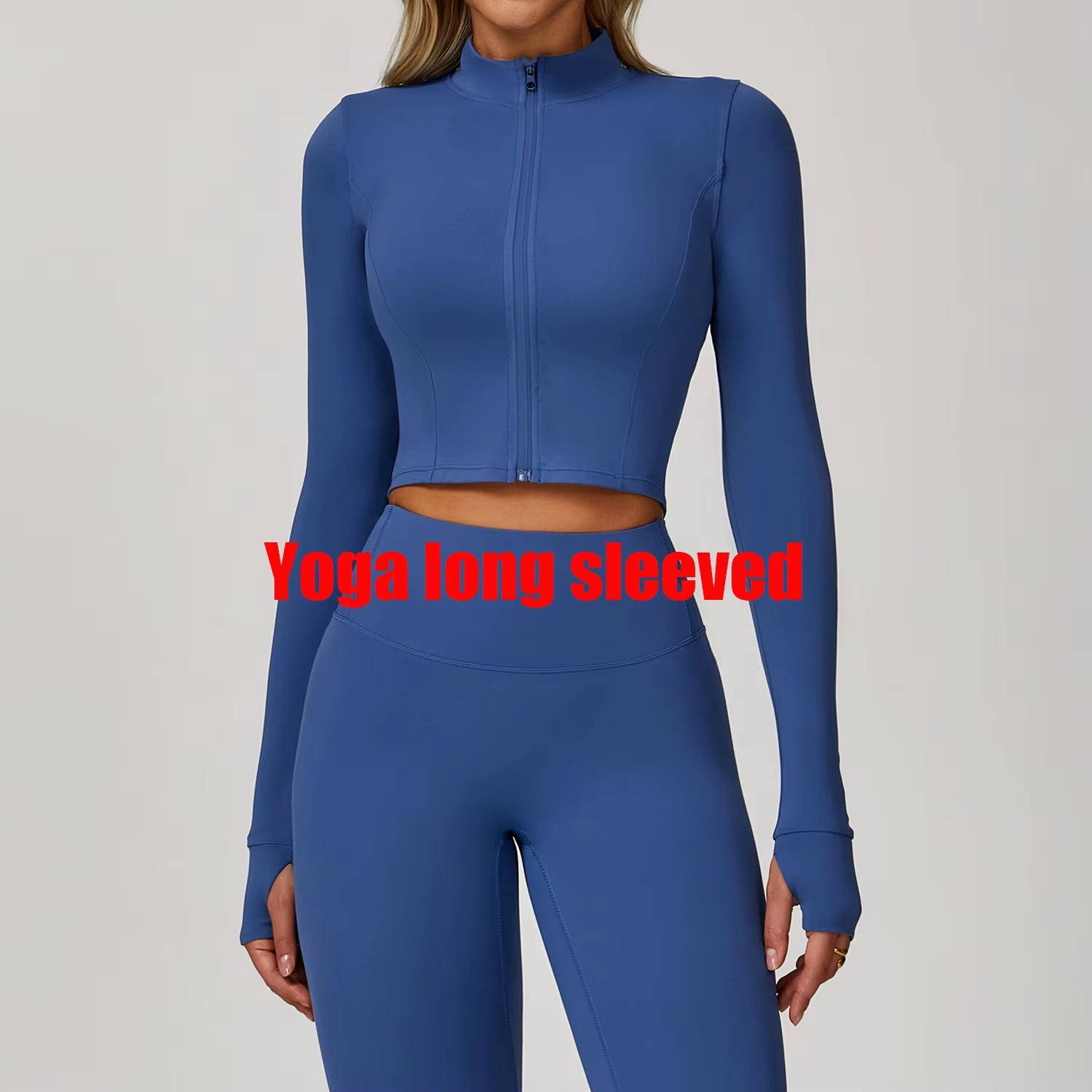 Sports Long Sleeved Women Slim Yoga Clothes Quick Dry Zipper Cardigan Stand up Collar Jacket Running Fitness Jacket Outdoor Top