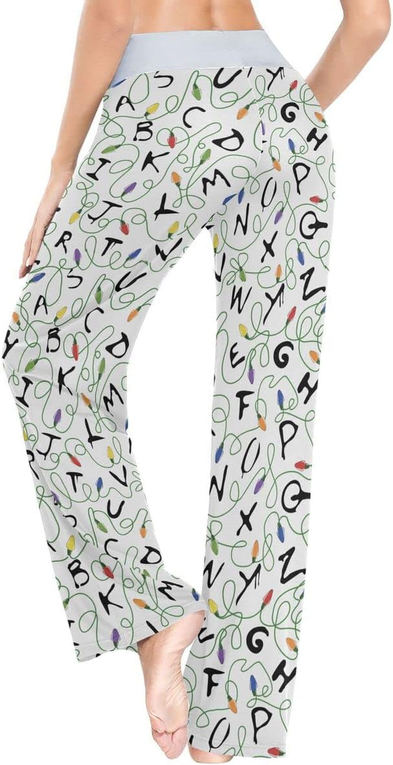 ANGIEHAIE Women'S Lounge Wide Leg Pants, Stretchy Loose Drawstring Palazzo Pants Soft Comfy Pajama Bottoms Sleepwear for Women Ladies, XL
