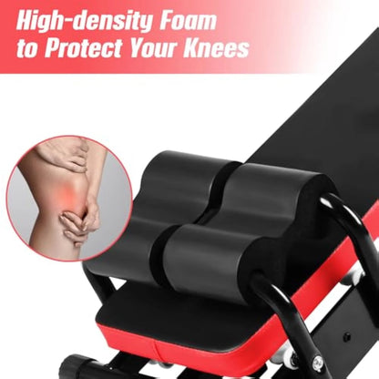 Foldable Ab Machine, Ab Workout Equipment, Abdominal Trainers for Home, LCD Display, Red