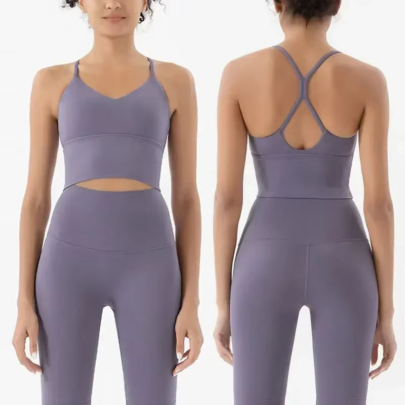 Sportswear Woman Gym Sports Bra and Leggings Woman 2 Piece Set Outifit Naked Feeling Female Fitness Clothing Women' Tracksuit