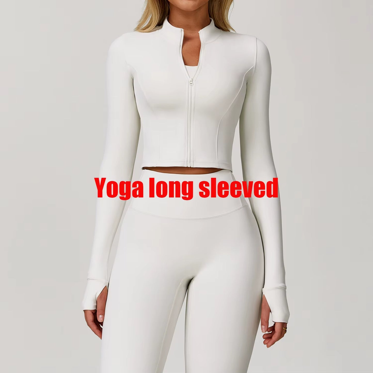 Sports Long Sleeved Women Slim Yoga Clothes Quick Dry Zipper Cardigan Stand up Collar Jacket Running Fitness Jacket Outdoor Top